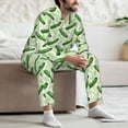 thumbnail image 7 of Sikiie Green Cucumber1 Mens Pajama Set, Soft Warm Long Sleeve Sleepwear, Cozy Button-Down Pjs for Men-XX-Large, 7 of 7