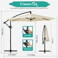 thumbnail image 3 of Walsunny 9FT Outdoor Hanging Offset Cantilever Umbrella with Cross Base, Patio Market Umbrella with Crank Sun Shade Canopy, White, 3 of 7