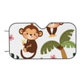 thumbnail image 7 of Fotbe Monkeys Swinging from Palms Car Windshield Sunshade | Sun Visor Protector Front Window Shade, Keeps Out UV Rays, Keeps Your Vehicle Cool-, 7 of 7