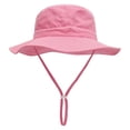 thumbnail image 4 of Tnobhg Summer Children Hat Big Brim Unisex Windproof Fixed Strap Sun Protection Anti-UV Breathable Portable Camping Beach Travel Sun Hat Cap, 4 of 8