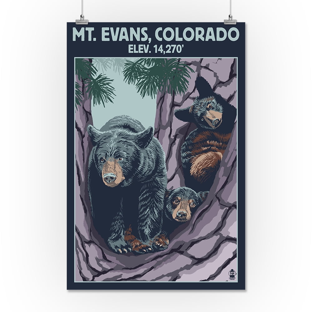24x36 Giclee Art Print, Gallery Framed, Espresso Wood Patterned Bear Family
