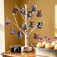 thumbnail image 6 of Yakvarog 4th of July Wooden Ornaments, 12Pcs Red White Blue Hanging Patriotic Ornaments for Tree, Festival Dog Wood Ornaments for Party, Home, Tree, Tiered Tray 4th of July Decorations, 6 of 8