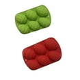 thumbnail image 2 of MOQLOM Easter Egg Silicone Mold, 2pcs 6-cavity DIY Handmade Soap Mold, Egg Silicone Chocolate Mold for DIY Candy, Chocolate Cake, Jelly Fudge (Red+Green), 2 of 9