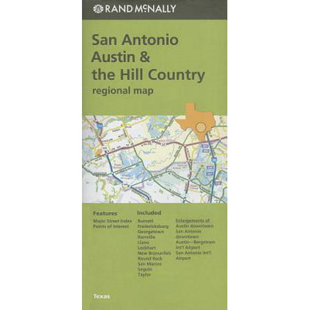 San antonio, austin & the hill country regional map: