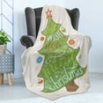 thumbnail image 4 of Christmas Soft Flannel Fleece Throw Blanket, Nostalgic Design with Ornaments and Star on the Snow Party Photo Print, Cozy Plush for Indoor and Outdoor Use, 70" x 90", Multicolor, by Ambesonne, 4 of 5