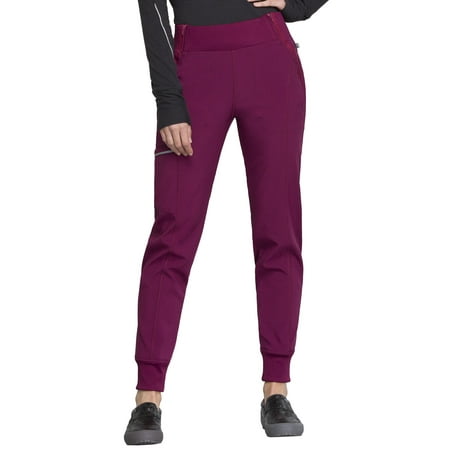 

Cherokee Infinity Women Medical Scrubs Pant Mid Rise Jogger Plus Size CK110AT 2XL Tall Wine