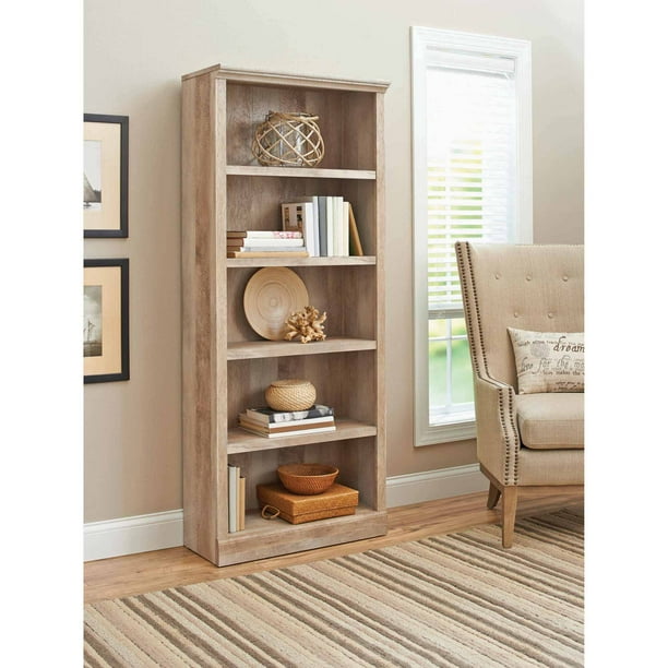 Better Homes & Gardens 71" Crossmill 5Shelf Bookcase, Weathered Finish