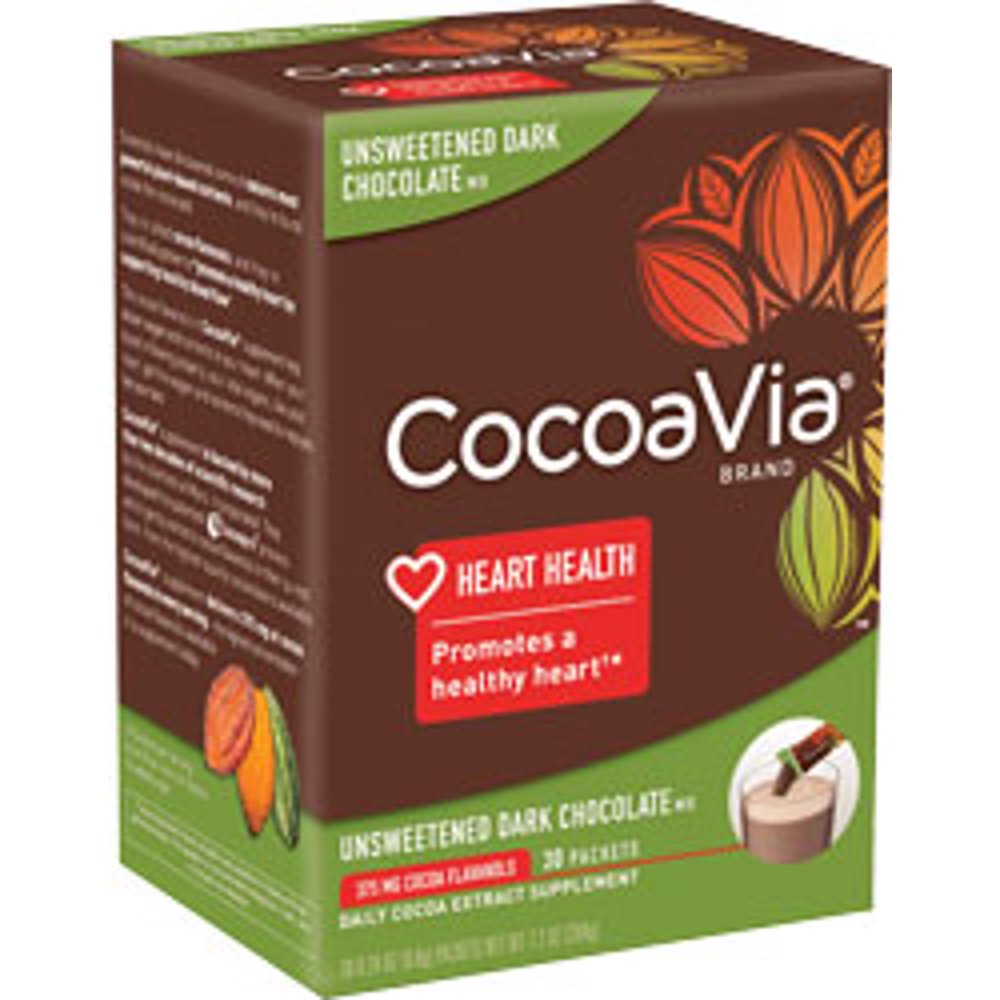 CocoaVia Kosher Daily Cocoa Extract Supplement Unsweetened Dark Chocolate 375 Mg NEW & IMPROVED