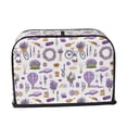 thumbnail image 6 of Toaster Covers 2 Slice, Lavender Flowers Bike Waterproof Bread Machine Cover Fits for Standard 2 Slice Toasters, Home Decor Toaster Protection with Hanging Rope, 6 of 7