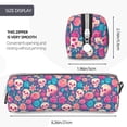 thumbnail image 3 of Honeii colorful Skull flower Pattern Pencil Case, Pencil Pouch, Pencil Case Small, Pencil Pouch Aesthetic, PVC Pencil Pouch, Pencil Bag, Makeup Pouch, 3 of 7