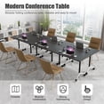 thumbnail image 3 of Folding Conference Table with Wheels, Modular Flip Top Meeting Desk, Commercial Training Table for Office Classroom(2,Black 2,71" D X 23.6" W X 29.5" H), 3 of 7