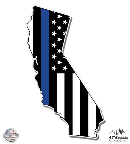 Police Thin Blue Line Flag USA Car Window Decal Laptop Vinyl Sticker
