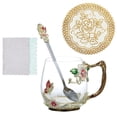 thumbnail image 2 of Taza de bebida de taza de agua artesanal B-utterfly roja con diseño de asa Leyfeng Tazas de vidrio, 2 of 7