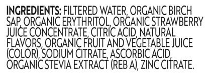 Treo Strawberry Flavored-Infused Bottled Birch Water, 16 oz