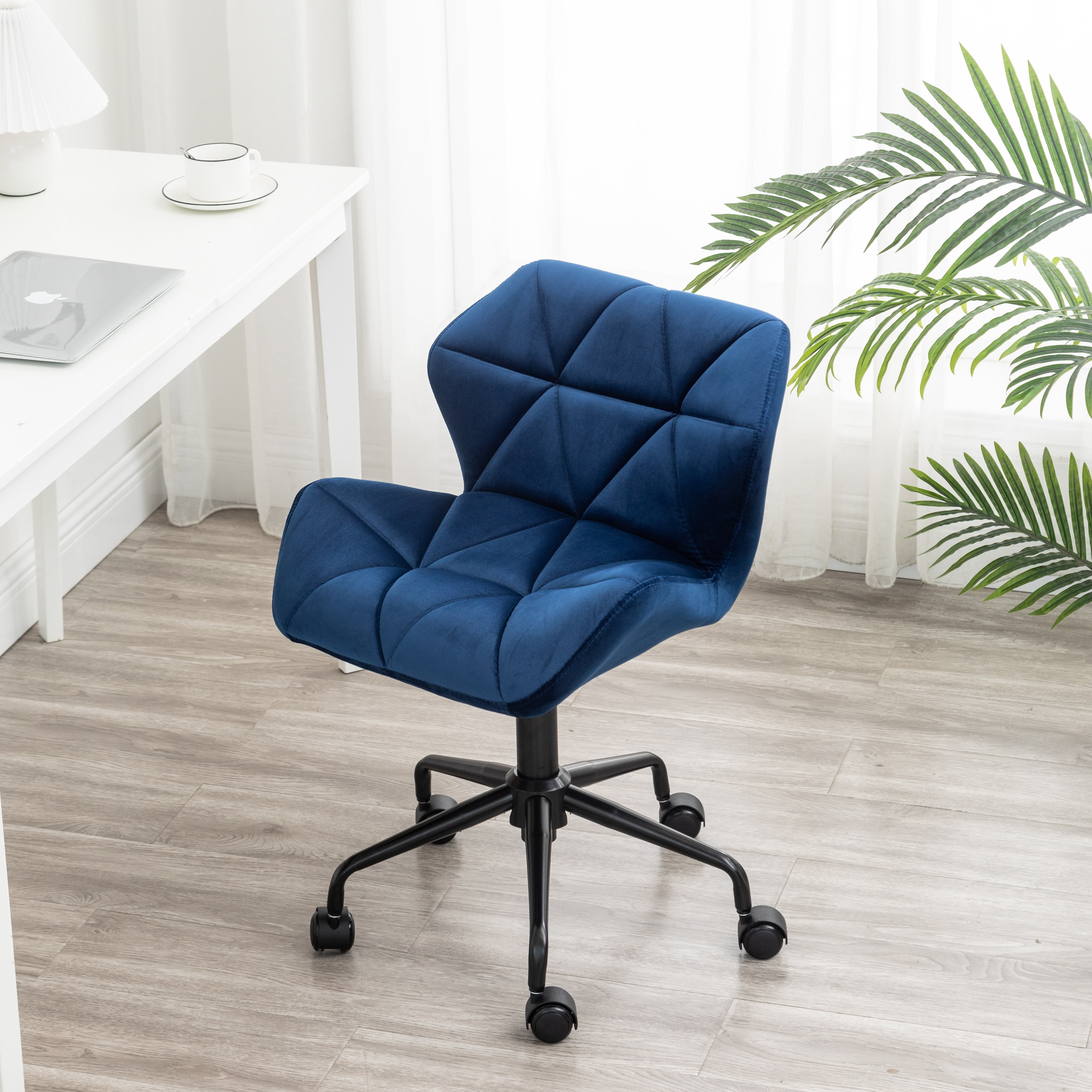 Eldon Diamond Tufted Adjustable Swivel Office Chair in Blue