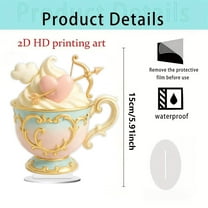 Cheapark Romantic Floral Tea Cup Ornament Gift For Lovers Valentines Day Anniversary Long Lasting Rose Arrangement In Cup Home Desk Decor 6-Inch