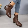 thumbnail image 4 of Dakaela Bottes à la Cheville pour Femmes, Bottines Courtes à Talon Bas Épais, Bout Rond, à Enfiler, Chaussures Chelsea Habillées, 4 of 8