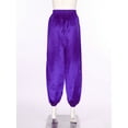 thumbnail image 4 of Hansber Womens Belly Dance Pants Satin Harem Pants Loose Solid Color Yoga Pants Indian Arabic Harem Trousers Purple XL, 4 of 7