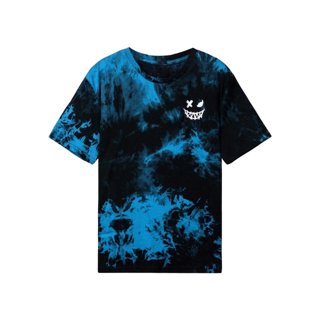 Camiseta SweatyRocks con estampado para niño, cuello redondo, manga corta, azul