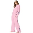 thumbnail image 6 of CIENVNSTG Women's 2 Piece Outfits Bow Trim Print Hoodie Sweatsuit Sets Oversized Sweatshirt Wide Leg Sweatpants Pink S, 6 of 6