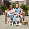 thumbnail image 4 of Topcobe Outdoor Garden Bench 2-Person Teak Wood Bench with Comfy Armrests and Backrest, Outdoor Patio Furniture for Porch Balcony Garden Backyard, 4 of 8