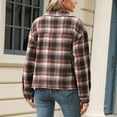 thumbnail image 5 of Futezty Plaid Flannel Shirt Long Sleeve Collar Button Down Blouses Tops for Women, 5 of 5