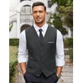 thumbnail image 4 of ETHAN Mens Vests Dress Dark Gray Business Suit for Men Wedding Formal Vest Elegant Size L, 4 of 8