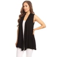 thumbnail image 2 of Women's Sleeveless Draped Open Front Cardigan Vest, 2 of 5