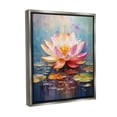 thumbnail image 4 of Stupell Industries Modern Lotus Bloom Botanical & Floral Painting Gray Floater Framed Canvas Art Print Wall Art, 25 x 31, 4 of 10