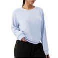 thumbnail image 3 of Craaazy Casual Womens Waffle Knit Sweatshirt Crew Neck Raglan Sleeve Loose Fit Top for Sports and Daily Wear Gifts, 3 of 7