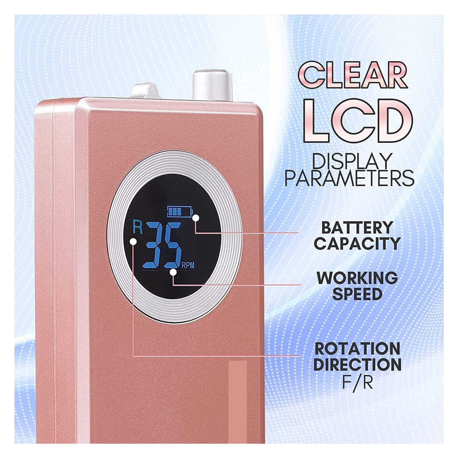 Rechargeable Nail Drill Machine, 35000RMP Professional Nail Drill Kit, Electric Nail File Manicure Drill ,Low Noise