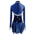thumbnail image 3 of LIUHUO Custom Blue Velvet Ice Skating Dresses Women Girls High Elasticity Chest Diamond Decor Long Sleeves, 3 of 8