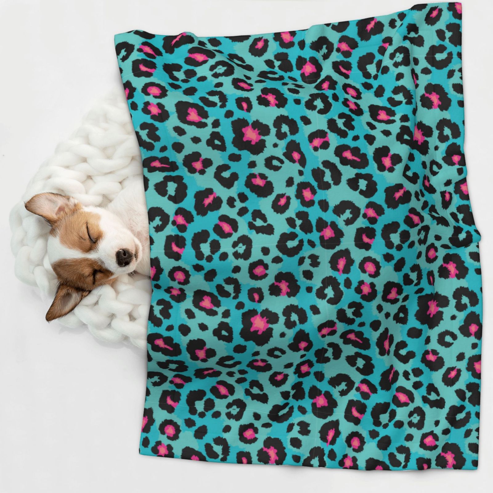 Naloa Leopard 1 Dog Blanket, 3 Sizes Cat Blanket for Indoor Cats Large Medium Small Dog Gifts-Large