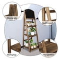 thumbnail image 5 of Fionafurn 3-Tier 44'' Ladder Shelf Bookshelf Bookcase Storage Chalkboard Plant Leaning Shelf Brown, 5 of 10