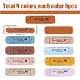 thumbnail image 2 of 45Pcs 9 Colors PU Leather Label Tags Embellishment Crochet Tags Handmade Knitting Labels Rectangle Hand Made with Love Leather Sewing Embossed Tag with Holes for DIY Jeans Bags Hat, 2 of 6
