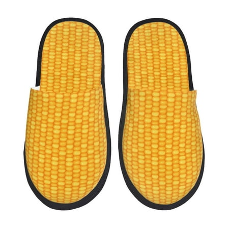 Balery Corn Kernels Slient Indoor Furry Fleece Comfort House Shoes Soft Non-Slip Home Shoes Cotton slippers House Slippers-- Medium