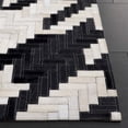 thumbnail image 4 of SAFAVIEH Studio Leather Kelleigh Geometric Area Rug, Ivory/Black, 4' x 6', 4 of 11