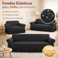 thumbnail image 2 of 3 Piezas Cubre Sillones 1 2 3 Plazas, Funda Elástica de Spandex con Falda Decorativa, Protector Antimanchas y Antiarañazos para Gatos y Perros, Cobertura Completa para Sala, Oficina y Hogar,color 8, 2 of 19