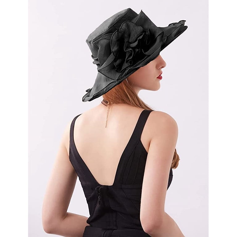 6553 Church Tea Party Dress Derby Hats For Women Formal Bowler Hat Wide Church Tea Party Dress Derby Hats For Women Formal Bowler  main image 4