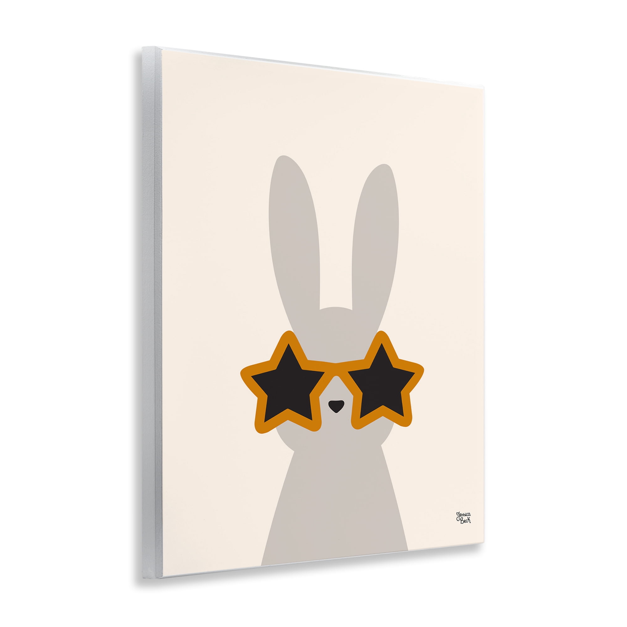 Stupell Industries Bunny & Star Sunglasses Animals Painting Unframed Art Print Wall Art, 11 x 14