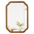 thumbnail image 3 of Sintosin Farmhouse Mirrors for Wall Decor 17" x 24", Distressed Wood Frame Bathroom Mirrors for over Sink, Decorative Arched Corner Rectangle Mirror for Home Decor, 3 of 11