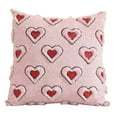 thumbnail image 3 of Valentines Pillow Covers,18x18 Inch Set of 2 Red Embroidery Pink Heart Decorative Soft Plush Faux Wool Throw Pillows for Couch Sofa Bedroom Holiday Home Decor(Pink), 3 of 9
