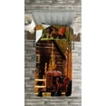 thumbnail image 3 of Ambesonne Fall Quilted Bedspread Set 2 Pcs, Rustic Cabin with Tractor, Twin Size, Multicolor, 3 of 3