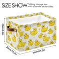 thumbnail image 4 of Yayeee 2 Pack Canvas Storage Basket with Handles for Shelves Fabric Bins Closet Organizer, Yellow Rubber Ducks, 4 of 8