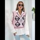 thumbnail image 4 of Suéter de Punto Sin Mangas con Cuello en V para Mujer, Chaleco con Estampado de Calaveras, Top Corto Sin Mangas Rosa L, 4 of 10