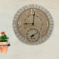 thumbnail image 3 of Taylor 14-inch Terra Cotta Stone Clock with Thermometer, 3 of 8