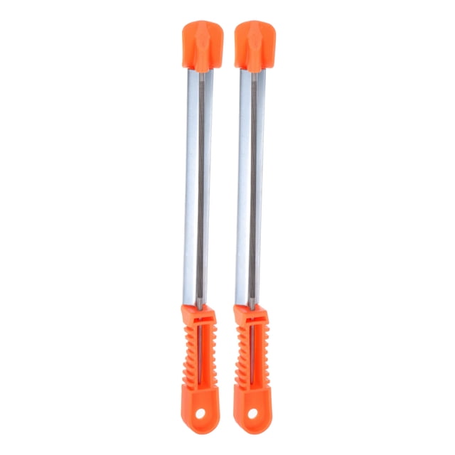 Unique Bargains Chainsaw File, 5/32' (4mm) Round Rasp Chrome Steel with Sharpening Guide Handle, 2 Pack