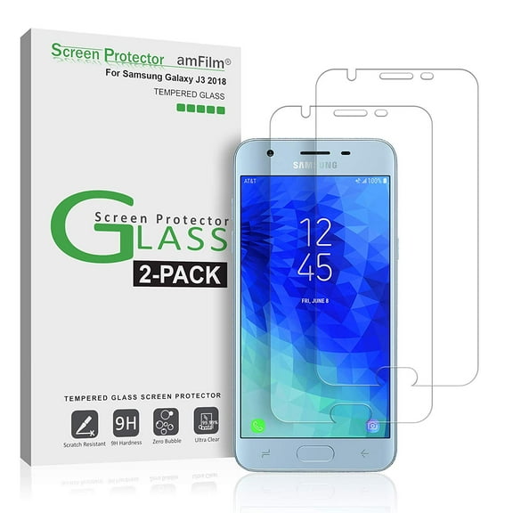 amFilm Galaxy J3 Star (2018) Tempered Glass Screen Protector for Samsung Galaxy J3 Star (2 Pack)