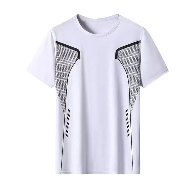 Camisas de Manga Corta Casual, Deportes de Verano, Secado Delgado Cuello Redondo Blusas Camisas