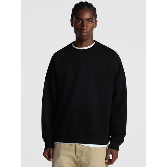 No Boundaries Crewneck Fleece Sweatshirt with Long Sleeves, Men's XS-4XLT